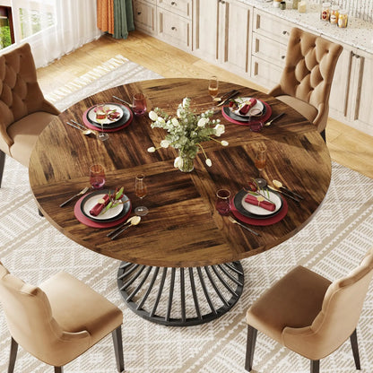 Table de salle à manger Yolande — métal, style industriel, ronde