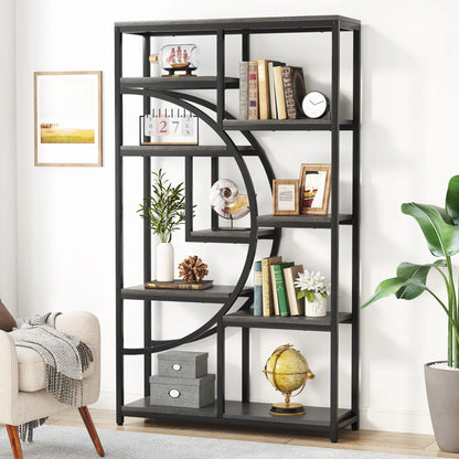 Bibliothèque Nathan — style industriel, rangement intégré, 5 niveaux, étagères ouvertes