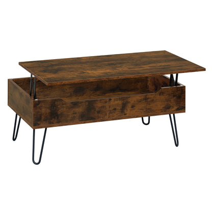 WOLTU Extendable Coffee Table Height-Adjustable Table Wooden Sofa Table with Hidden Storage Space Living Room Office Furniture