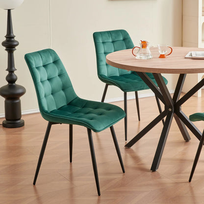 Chaise Florence — velours, métal, design contemporain, lot de 6