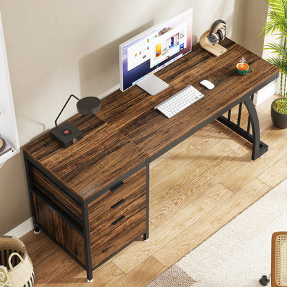 Bureau Gilles — style industriel, rangement intégré, avec tiroirs