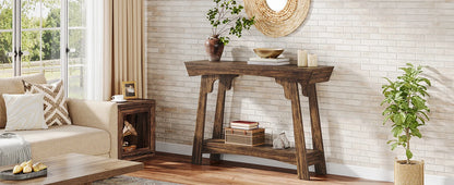 Console Baptiste — bois, métal, rangement intégré, 2 niveaux