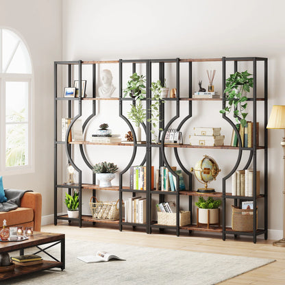 Bibliothèque Muriel — style industriel, rangement intégré, 5 niveaux, étagères ouvertes