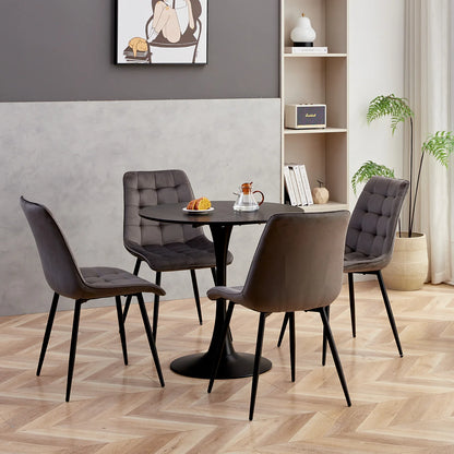 Table de salle à manger Simon — finition blanche, design contemporain, ronde