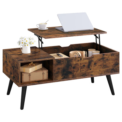 WOLTU Height-Adjustable Coffee Table with Hidden Storage Lifting Board Folding Table for Living Room Side and Sofa Table