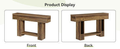 Console Ophélie — bois, style rustique, rangement intégré, 2 niveaux
