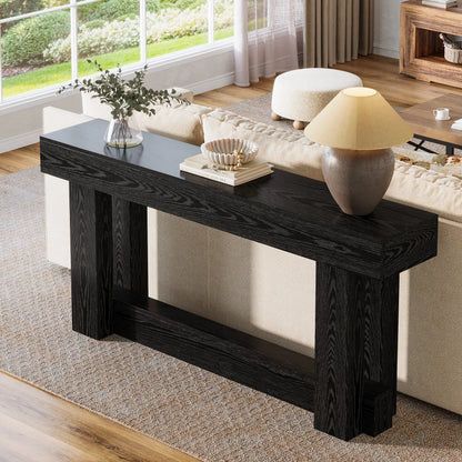 Console Géraldine — finition noir, bois, style industriel