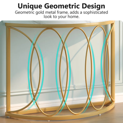 Console Michaël — finition dorée, métal, design contemporain