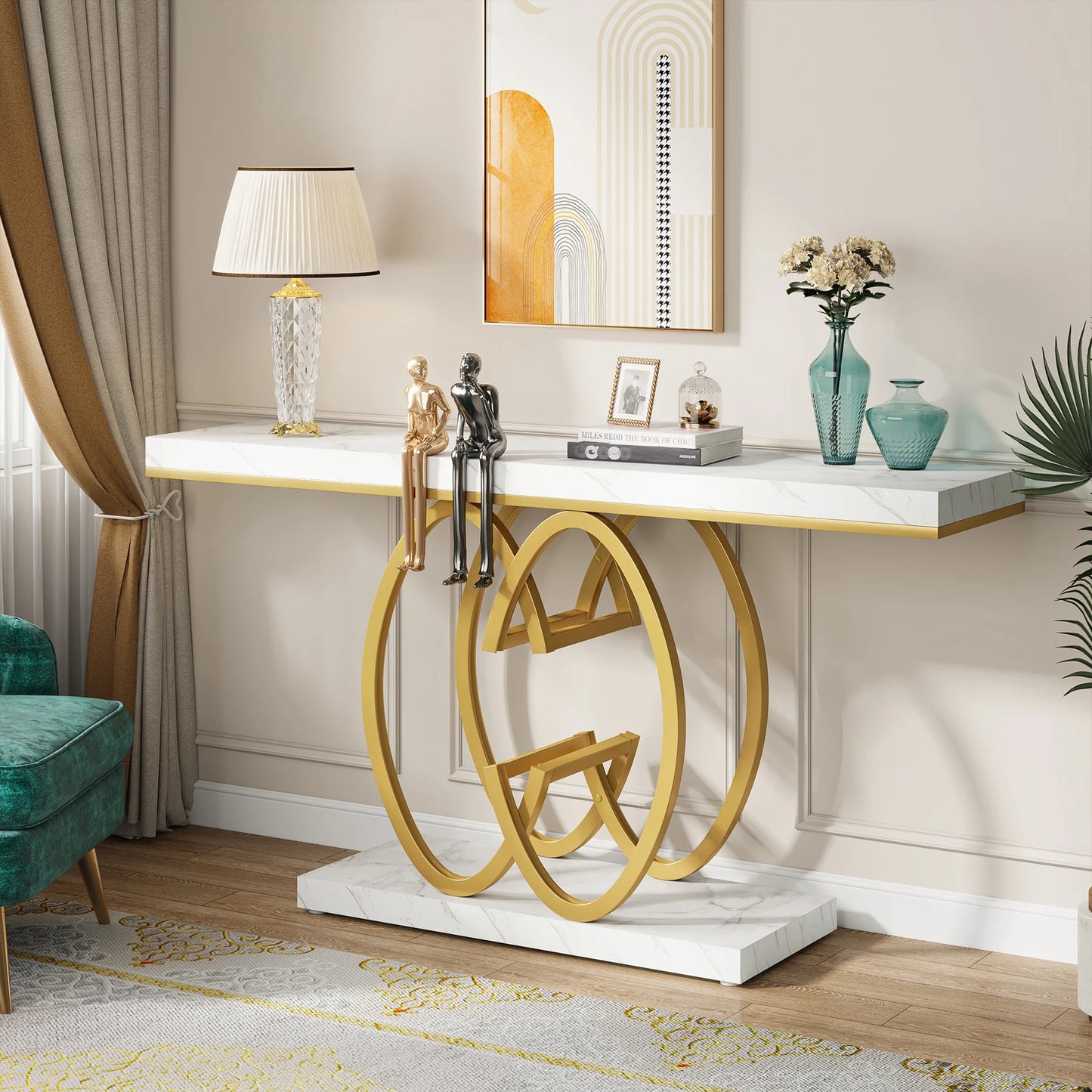 Console Maxime — finition dorée, design contemporain
