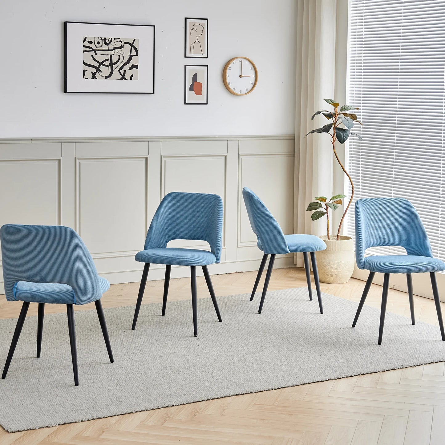 Chaise Nestor — velours, lot de 6