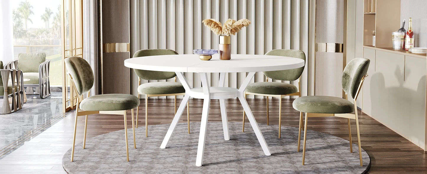 Table de salle à manger Yolande — métal, style industriel, ronde
