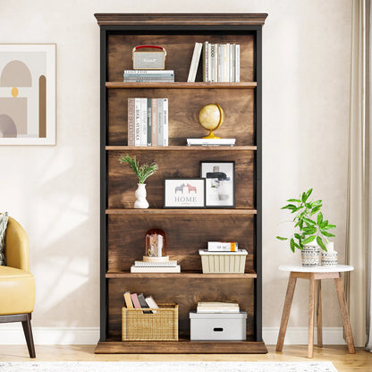 Bibliothèque Delphine — style industriel, rangement intégré, 6 niveaux, étagères ouvertes