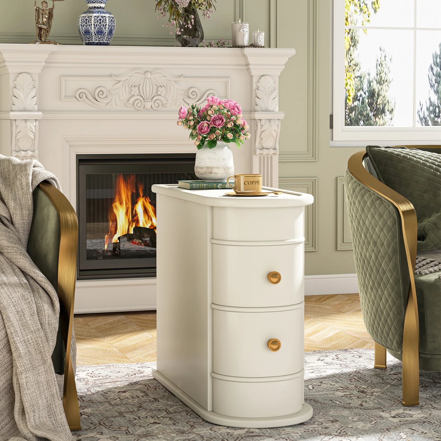 Table d'appoint Manon — bois massif, ronde