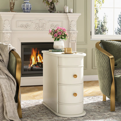 Table d'appoint Manon — bois massif, ronde