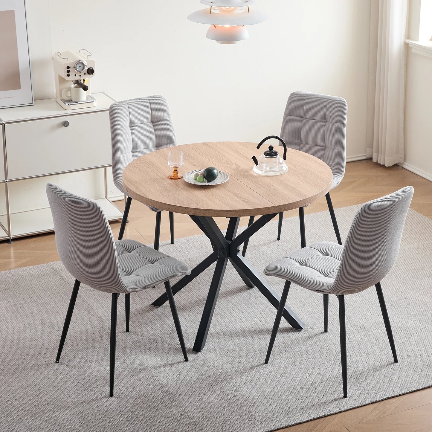 Chaise Perrine — velours, métal, design contemporain, lot de 6