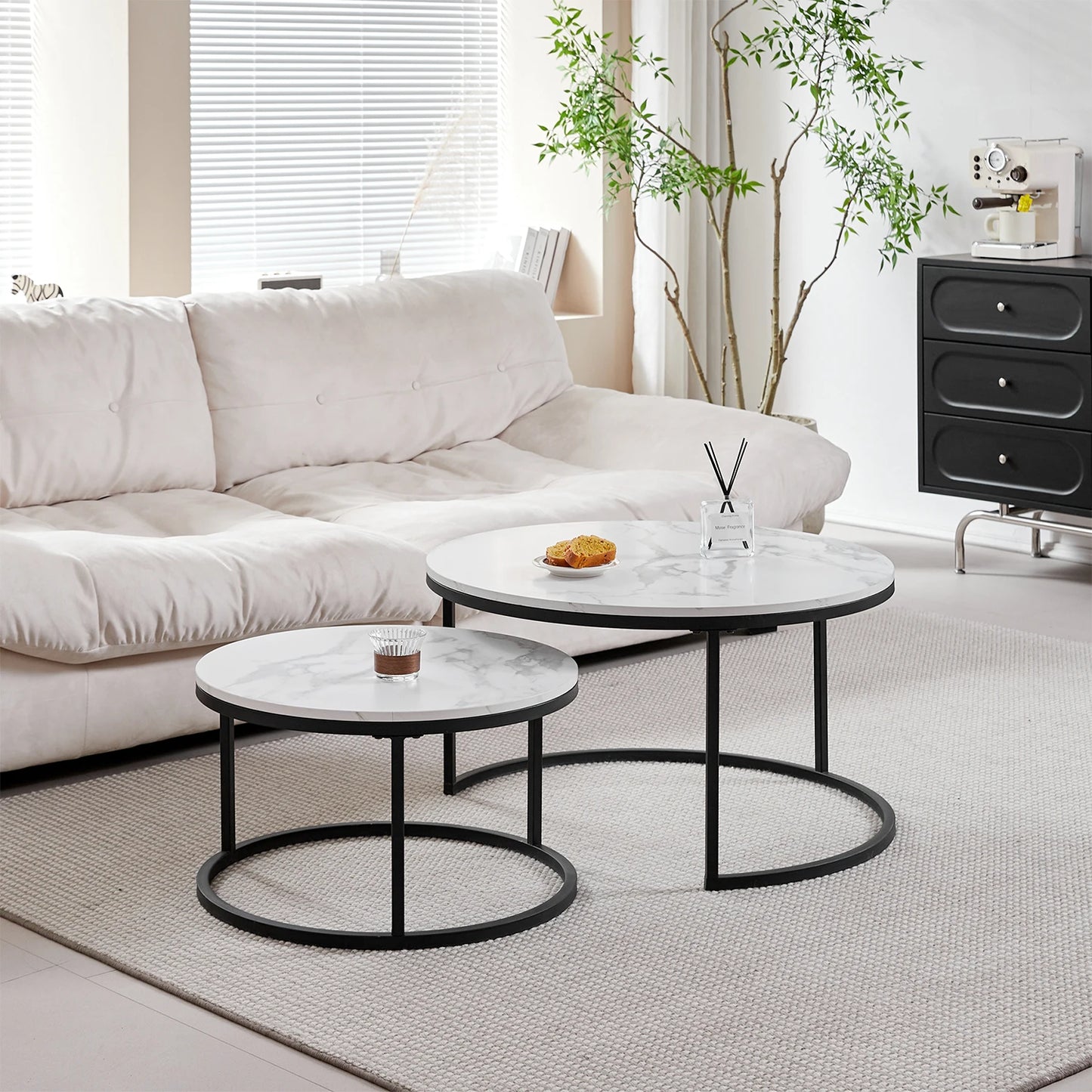 Table basse Marianne — marbre, design contemporain, ronde