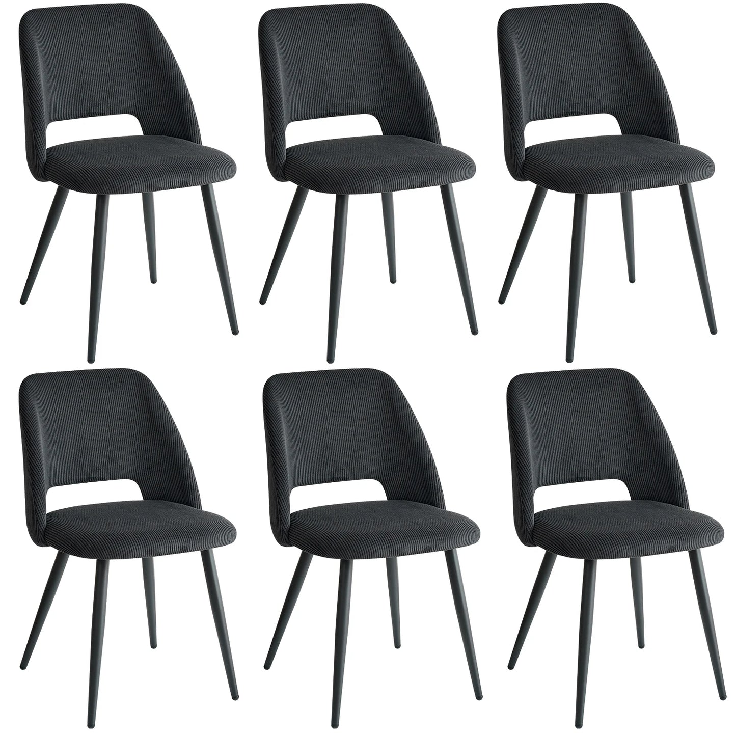 Chaise Nestor — velours, lot de 6