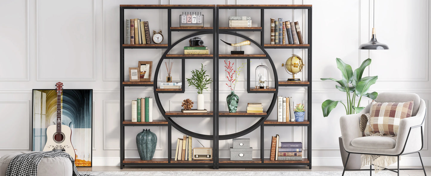 Bibliothèque Nathan — style industriel, rangement intégré, 5 niveaux, étagères ouvertes
