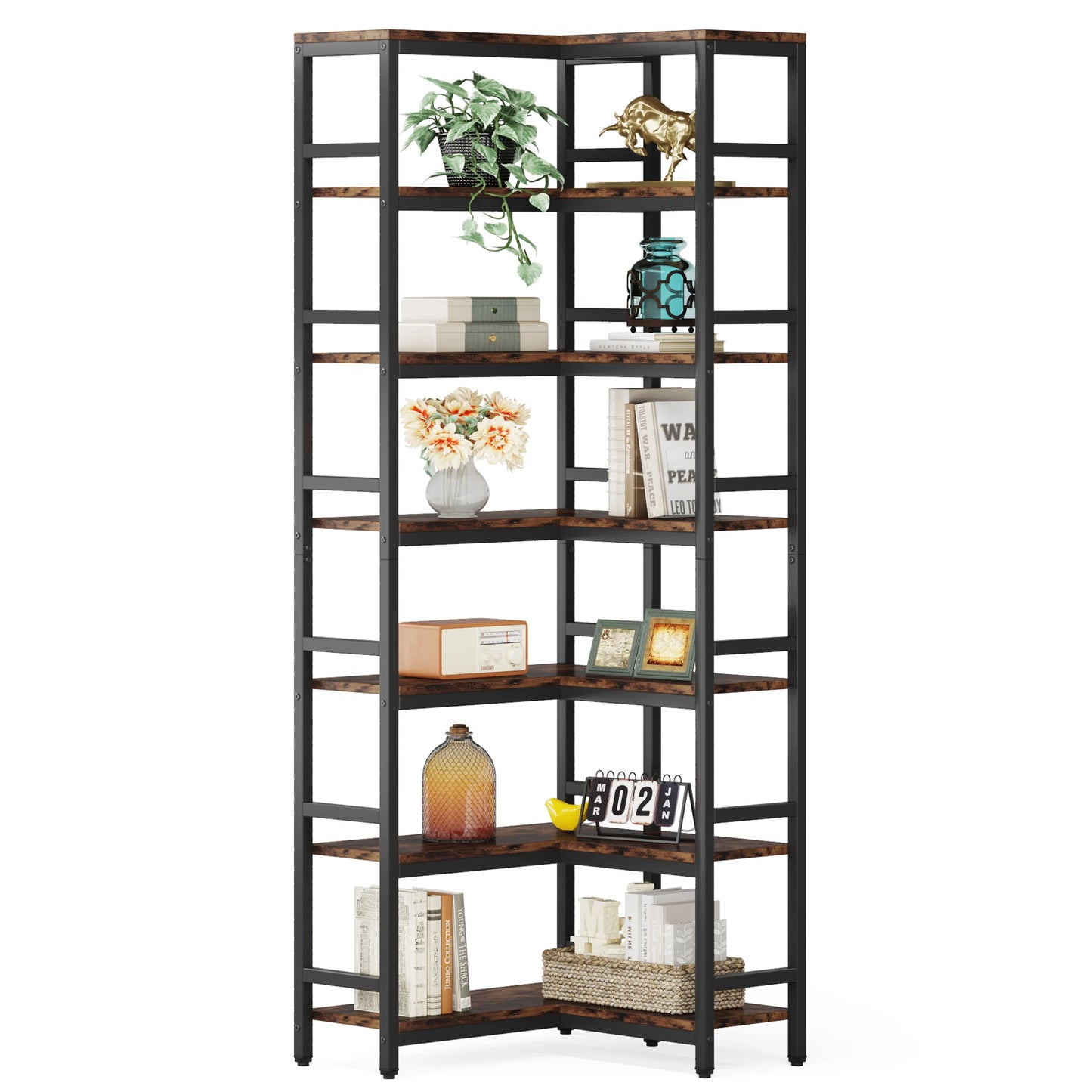 Bibliothèque Hadrien — métal, design contemporain, rangement intégré, 7 niveaux
