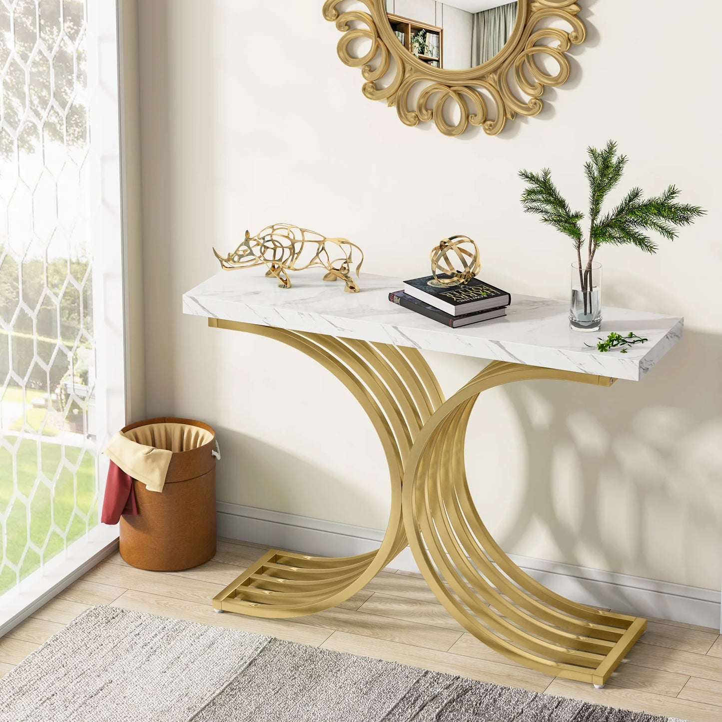 Console Maxime — finition dorée, design contemporain