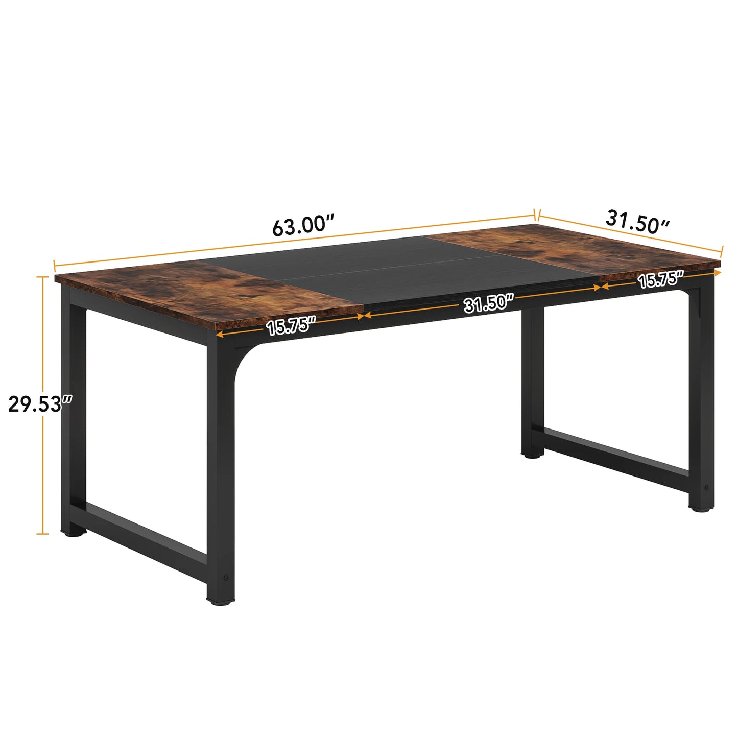 Table de salle à manger Gabriel — style industriel, rectangulaire