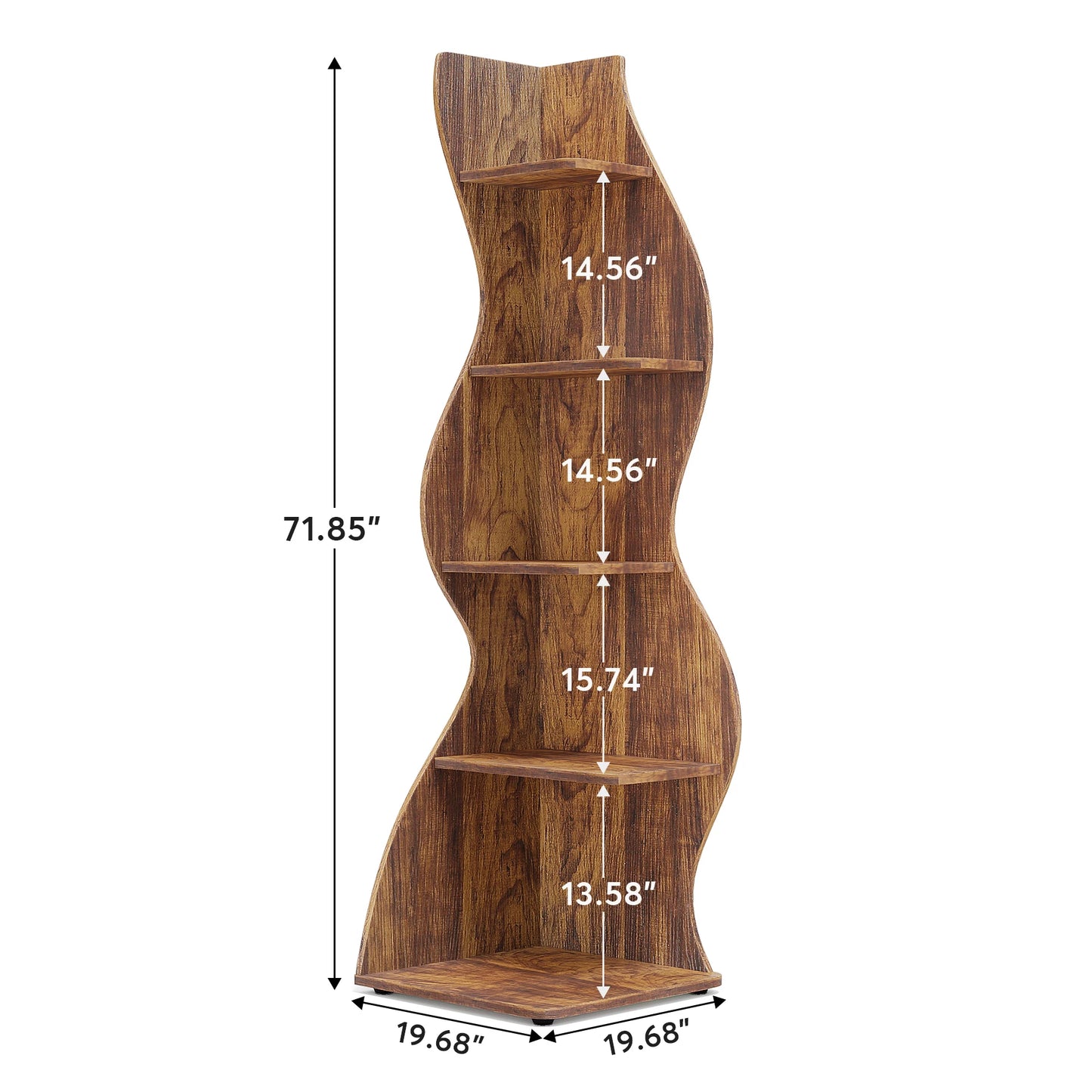 Bibliothèque Jules — design contemporain, rangement intégré, 5 niveaux, meuble d'angle