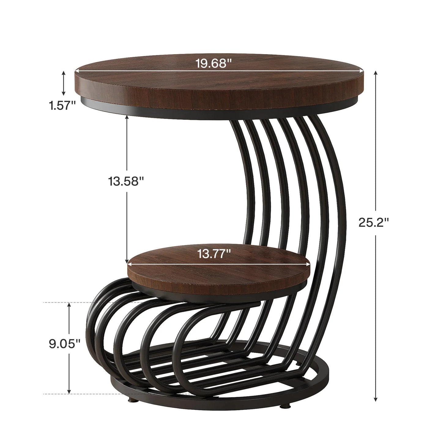 Table d'appoint Pénélope — finition dorée, marbre, design contemporain, rangement intégré