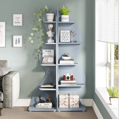 Bibliothèque Jules — design contemporain, rangement intégré, 5 niveaux, meuble d'angle