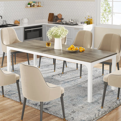 Table de salle à manger Émilie — bois, style industriel, rectangulaire