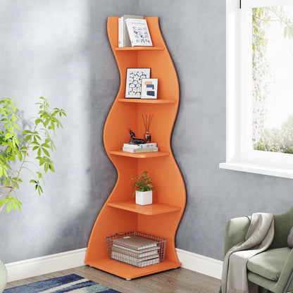 Bibliothèque Jules — design contemporain, rangement intégré, 5 niveaux, meuble d'angle