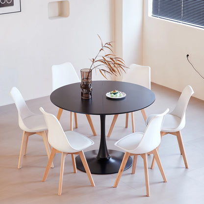 Table de salle à manger Arthur — finition blanche, design contemporain, ronde