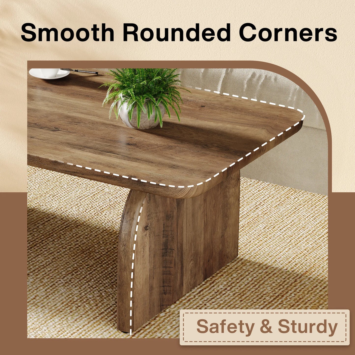 Table basse Adrien — bois, style rustique, rectangulaire