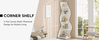Bibliothèque Jules — design contemporain, rangement intégré, 5 niveaux, meuble d'angle