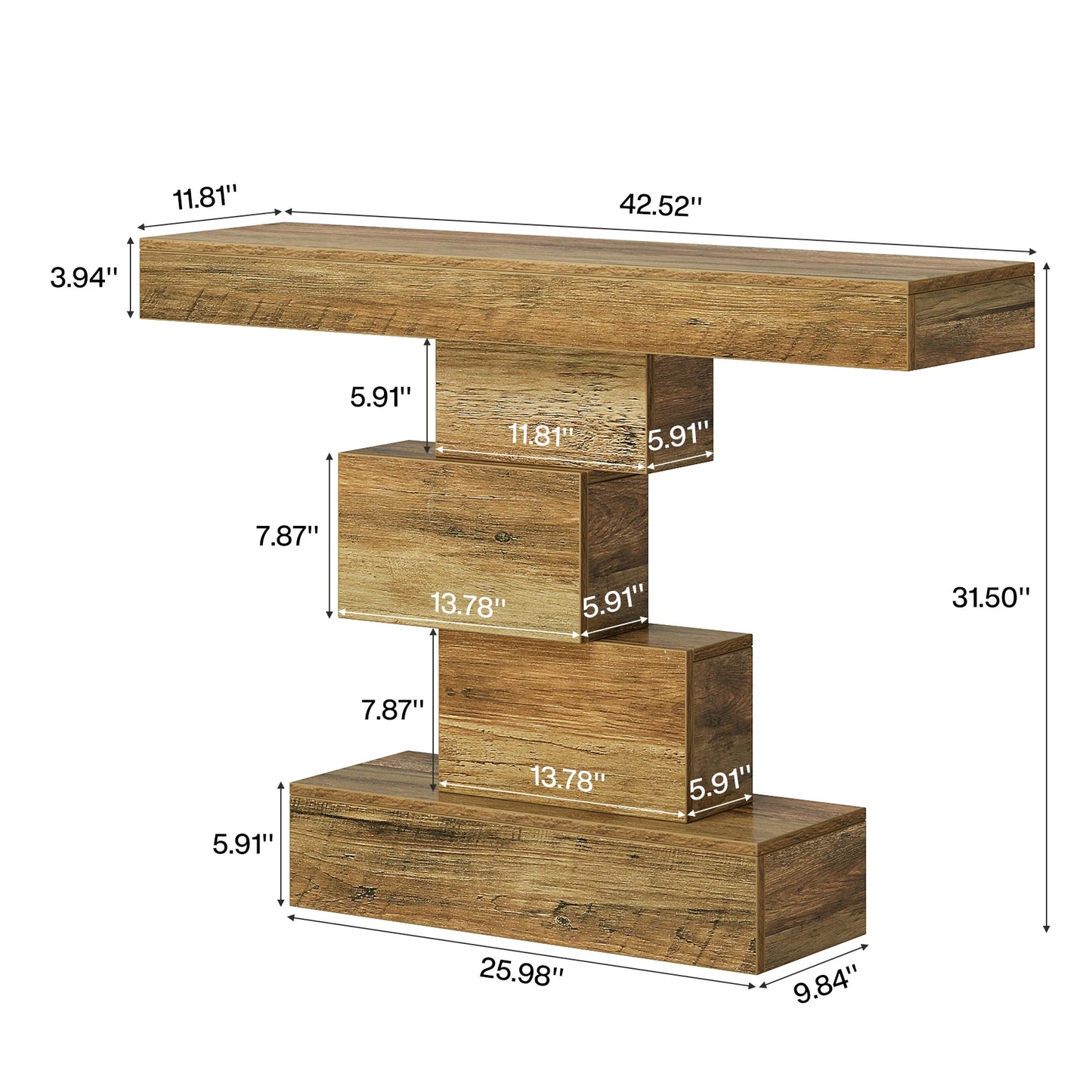 Console Jeanne — bois, métal, style industriel