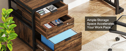 Bureau Gilles — style industriel, rangement intégré, avec tiroirs