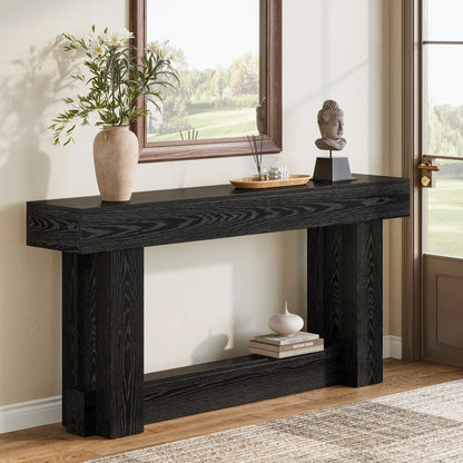 Console Géraldine — finition noir, bois, style industriel