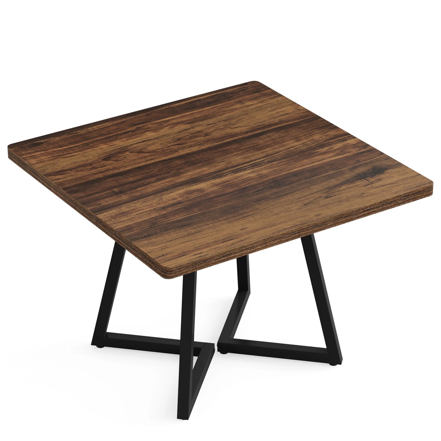 Table de salle à manger Astrid — bois, métal, style industriel, carrée