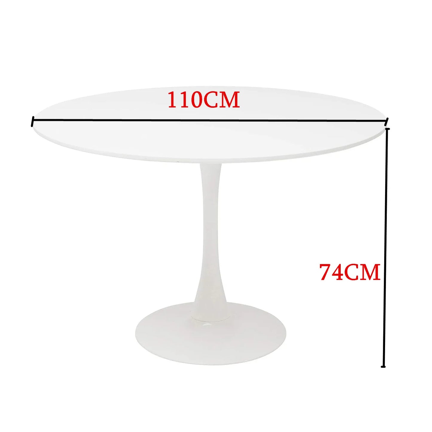 Table de salle à manger Arthur — finition blanche, design contemporain, ronde