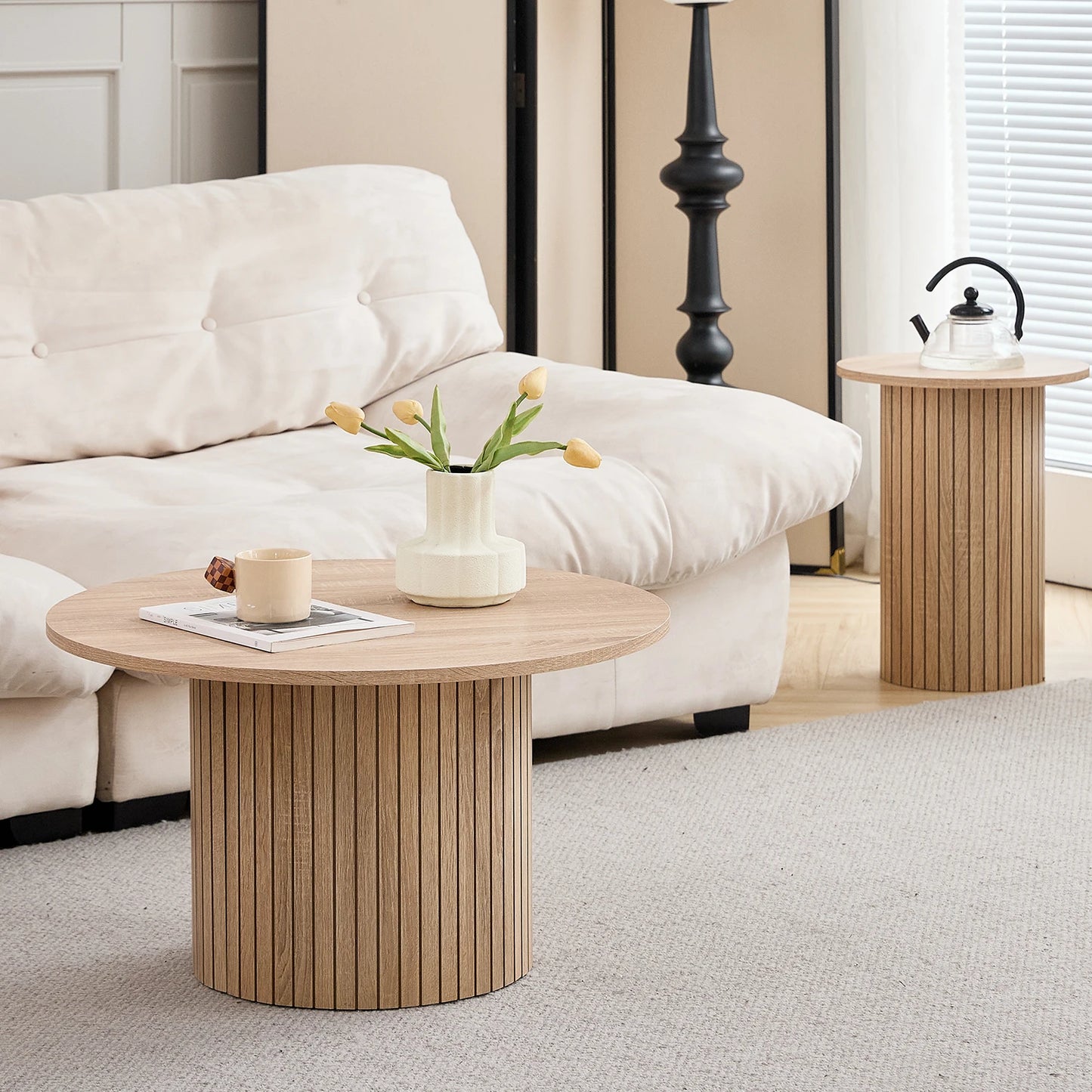 Table basse Prosper — bois, ronde