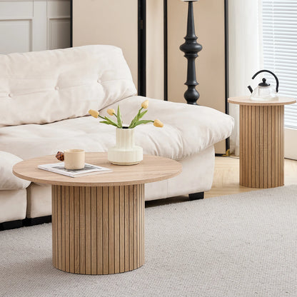 Table basse Prosper — bois, ronde