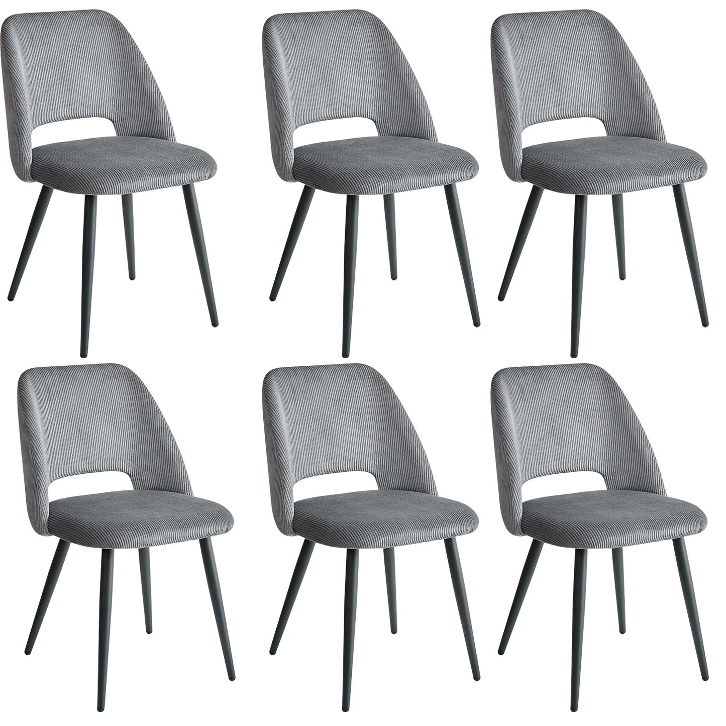 Chaise Nestor — velours, lot de 6