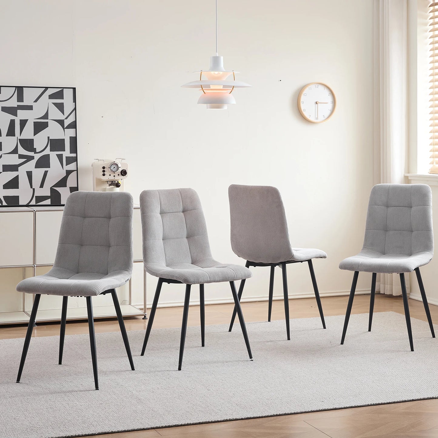 Chaise Perrine — velours, métal, design contemporain, lot de 6