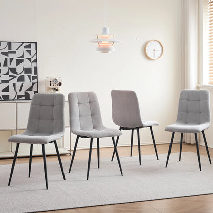 Chaise Perrine — velours, métal, design contemporain, lot de 6