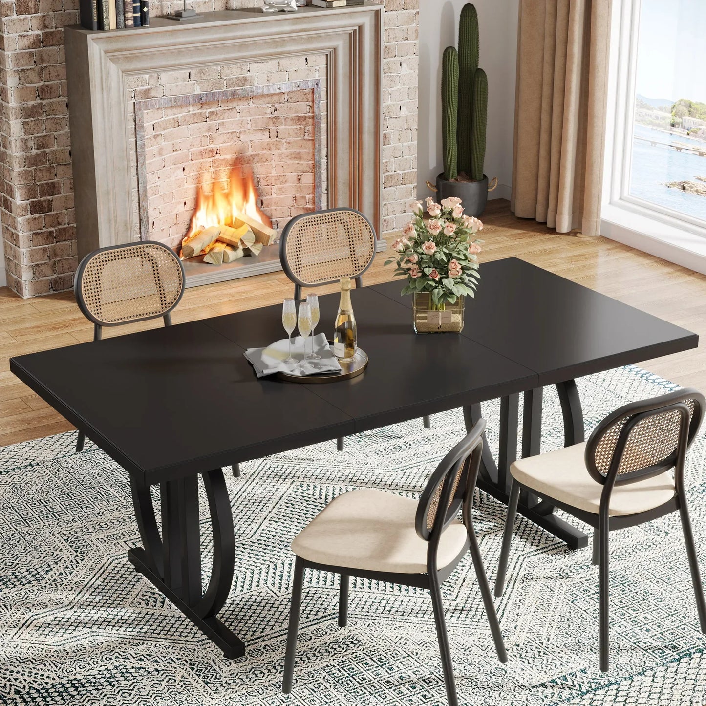 Table de salle à manger Hugo — métal, style industriel
