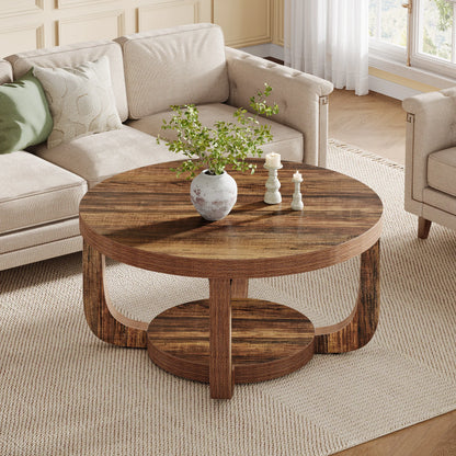 Table basse Chloé — bois, design contemporain, rangement intégré, 2 niveaux