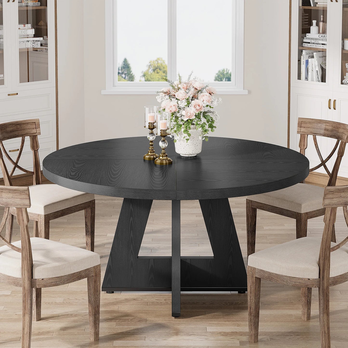 Table de salle à manger Stéphane — métal, ronde