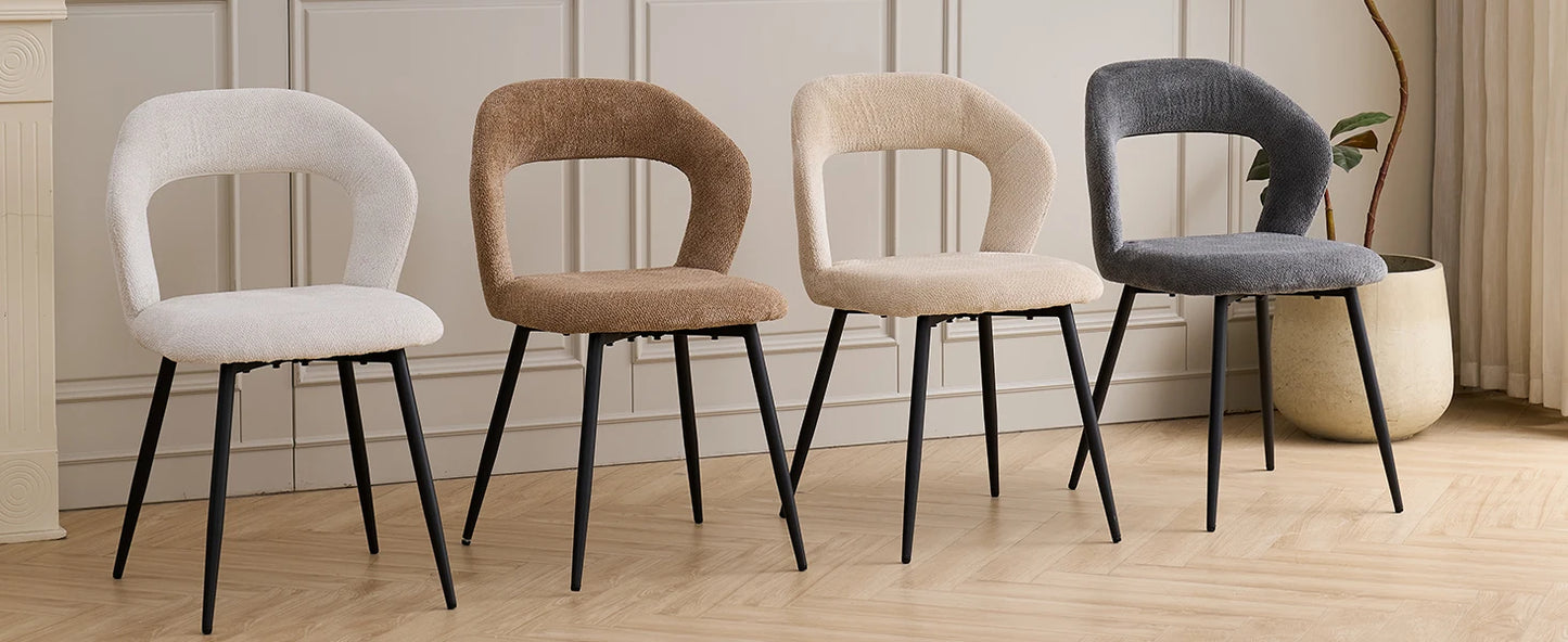 Chaise Suzanne — finition noir, métal, design contemporain