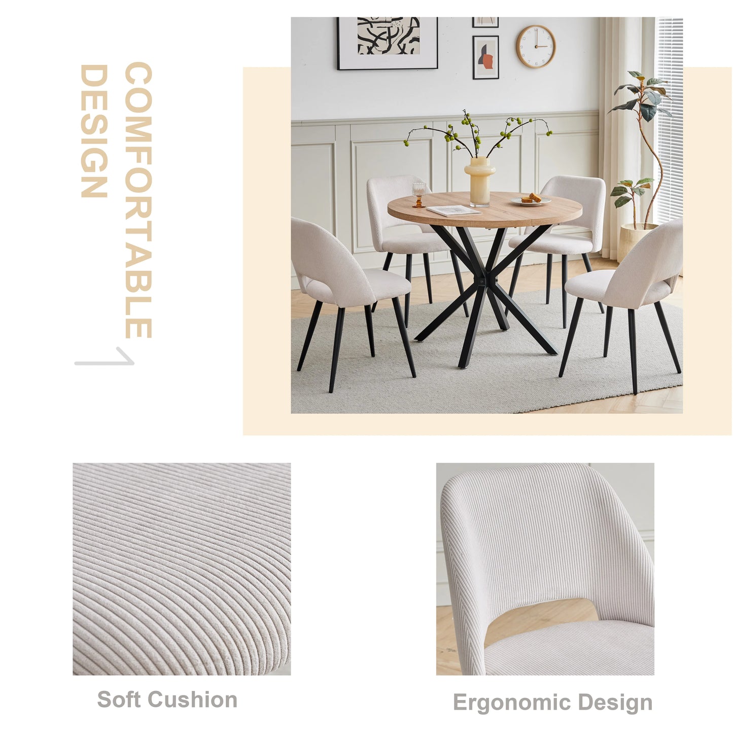 Chaise Nestor — velours, lot de 6