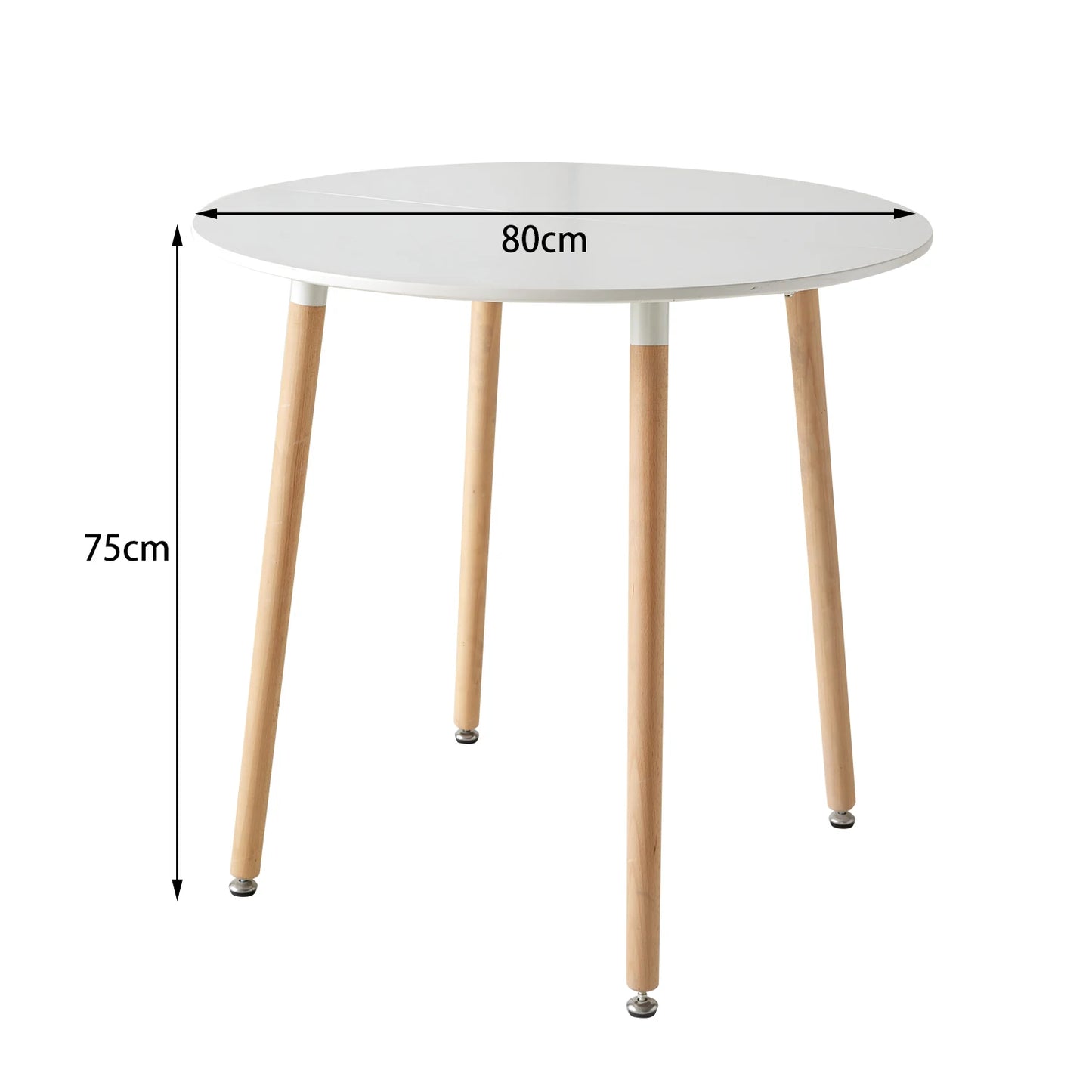 Table basse Gaëlle — finition blanche, bois, style nordique, ronde