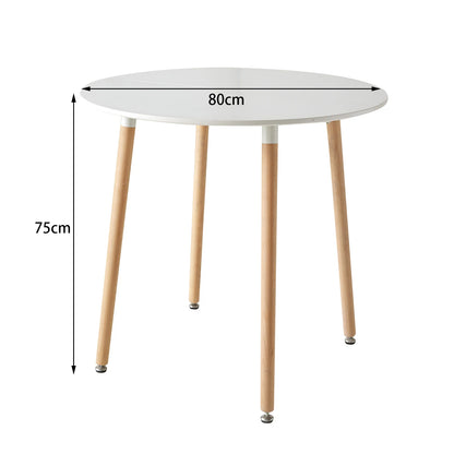 Table basse Gaëlle — finition blanche, bois, style nordique, ronde